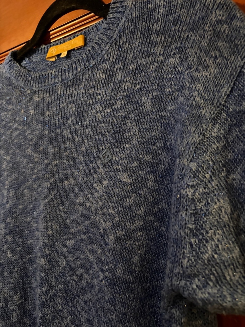 Vintage Christian Dior Sports Blue Silk Blend Short Sleeve Knit Sweater Size M - Picture 7 of 16